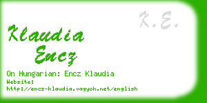 klaudia encz business card